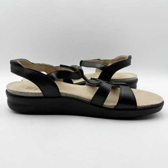 SAS Womens Sorrento Adjustable Comfort Sandal US 12 M Black Leather NIB - Picture 4 of 12